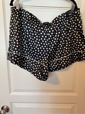 Victoria's Secret Black and White Polka Dot Satin Pajama Shorts